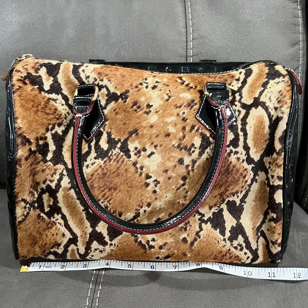 Arcadia Snake Print with Calf Hair Front Satchel